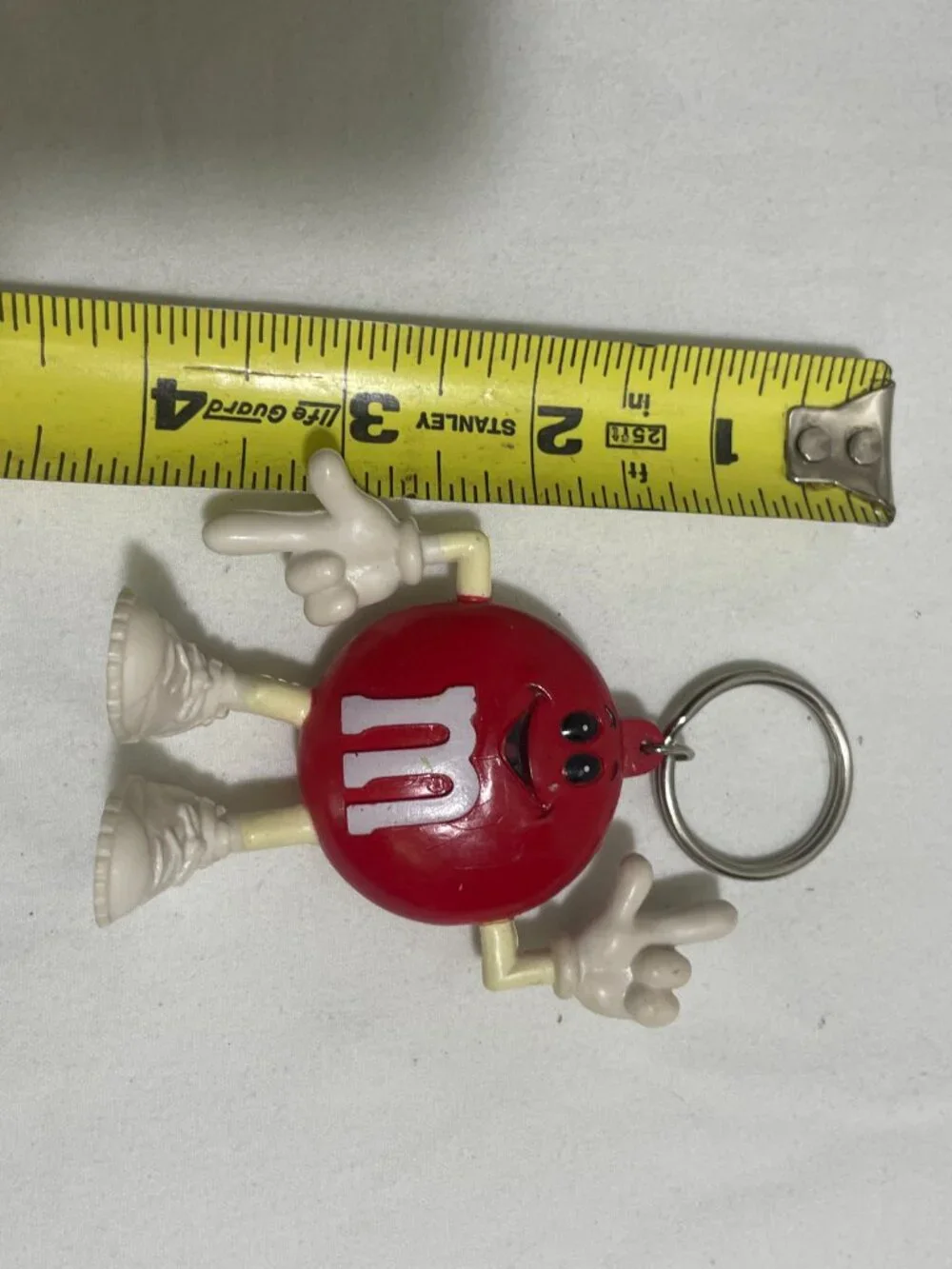 Vintage Red M&M Character Keychain Street Kids Mars Candy Advertising Korea